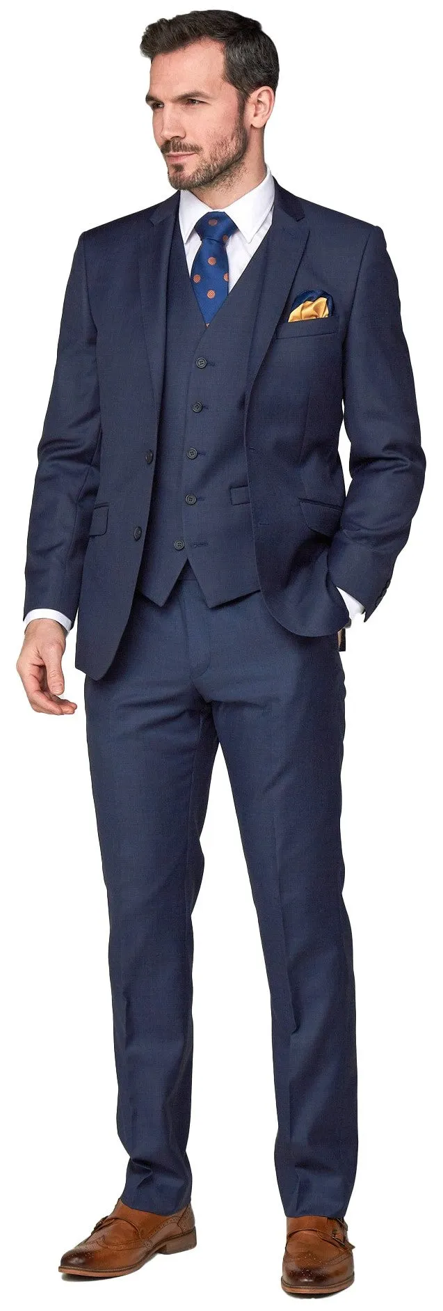 SCOTT Extra Tall Wool Blend Suit Jacket in Ink Blue