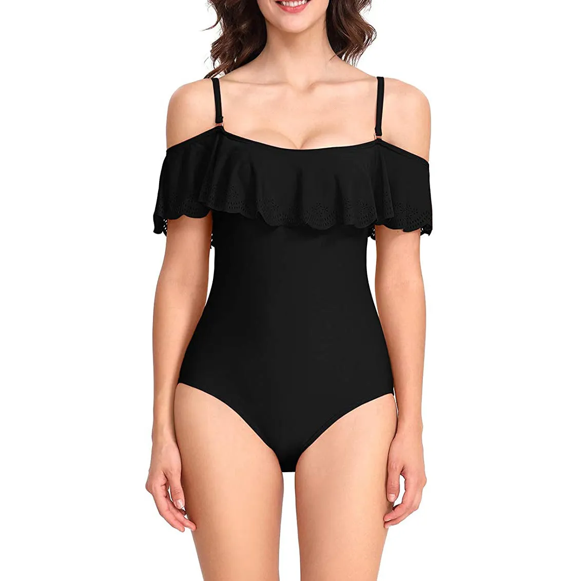 Sidiou Group Anniou Sexy Ruffled Off Shoulder Swimwear Sling Monokini Swimsuit Hollow Ladies Triangle One Piece Swimsuit