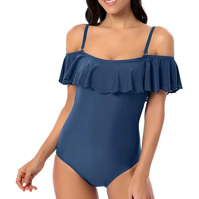 Sidiou Group Anniou Sexy Ruffled Off Shoulder Swimwear Sling Monokini Swimsuit Hollow Ladies Triangle One Piece Swimsuit