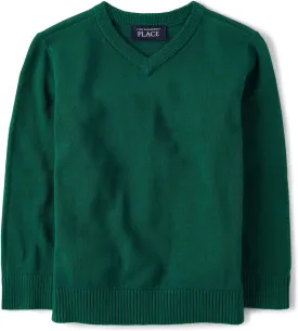The Children's Place Baby Boys' and Toddler Long Sleeve V-Neck Pullover Sweater