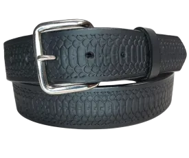 The "Mamba" Black Leather Belt