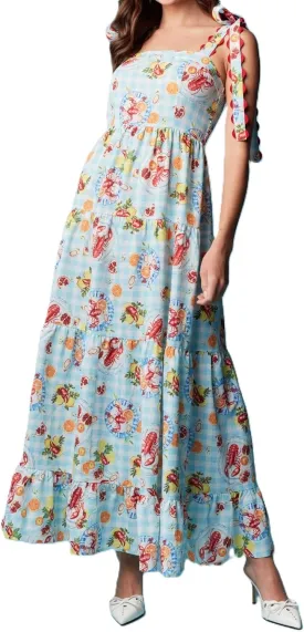 Women Bohemain Floral Maxi Dress Bow Tie Shoulder Flowy Cami Dress Y2K Ruffle Tiered Summer Beach Sundress