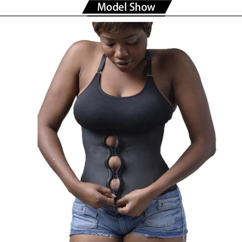 Women Latex Waist Trainer Body Shaper Corsets with Zipper Cincher Corset Top Slimming Belt Black Shapers Shapewear Plus Size