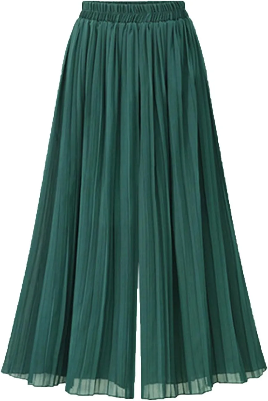 Women Palazzo Pants High Waisted Wide Leg Pants Pleated Chiffon Baggy Casual Travel Beach Summer Flowy Lounge Trouser