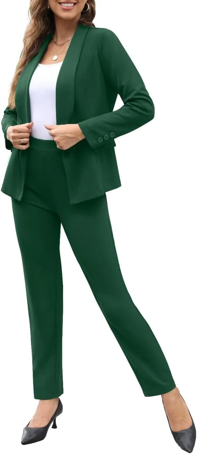 Women's Fall Business Pant Suit Long Sleeve Formal 2 Piece Blazer Set Casual Office Work Outfits 2024