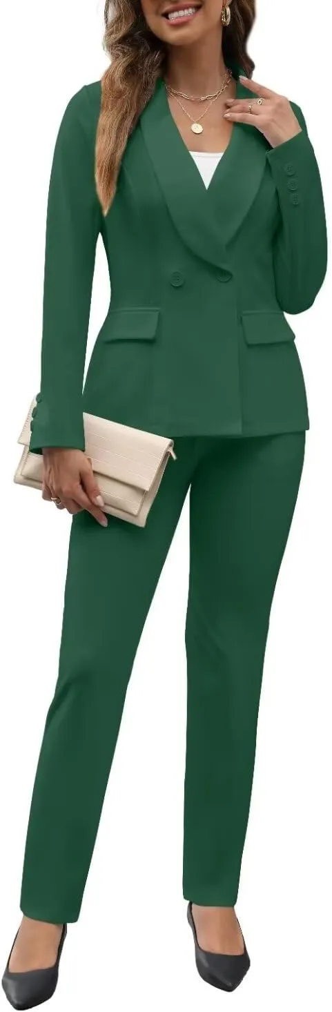 Women's Fall Business Pant Suit Long Sleeve Formal 2 Piece Blazer Set Casual Office Work Outfits 2024