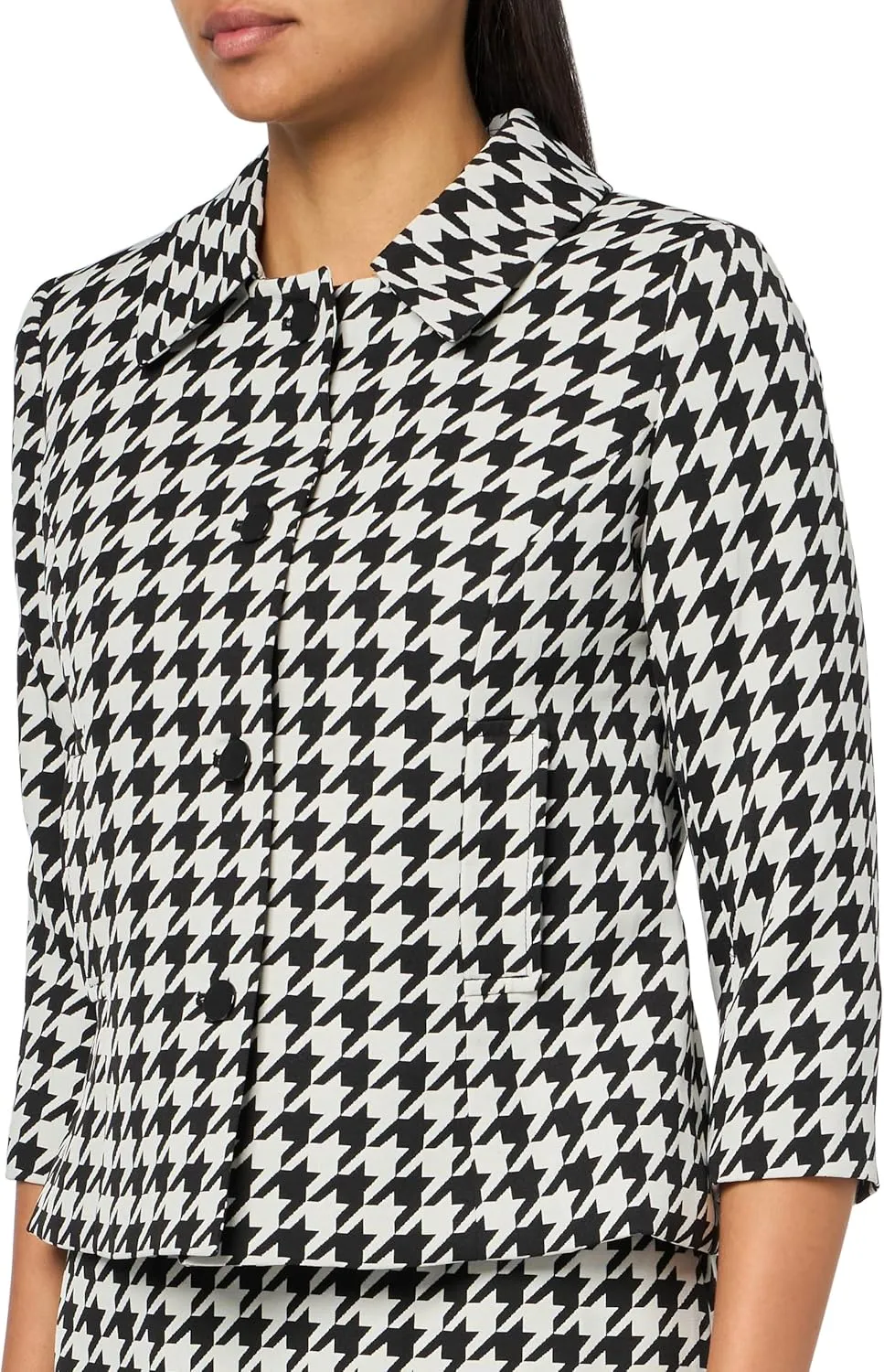 Women's Four Button Boxy Blazer & Skirt, 2pc Set
